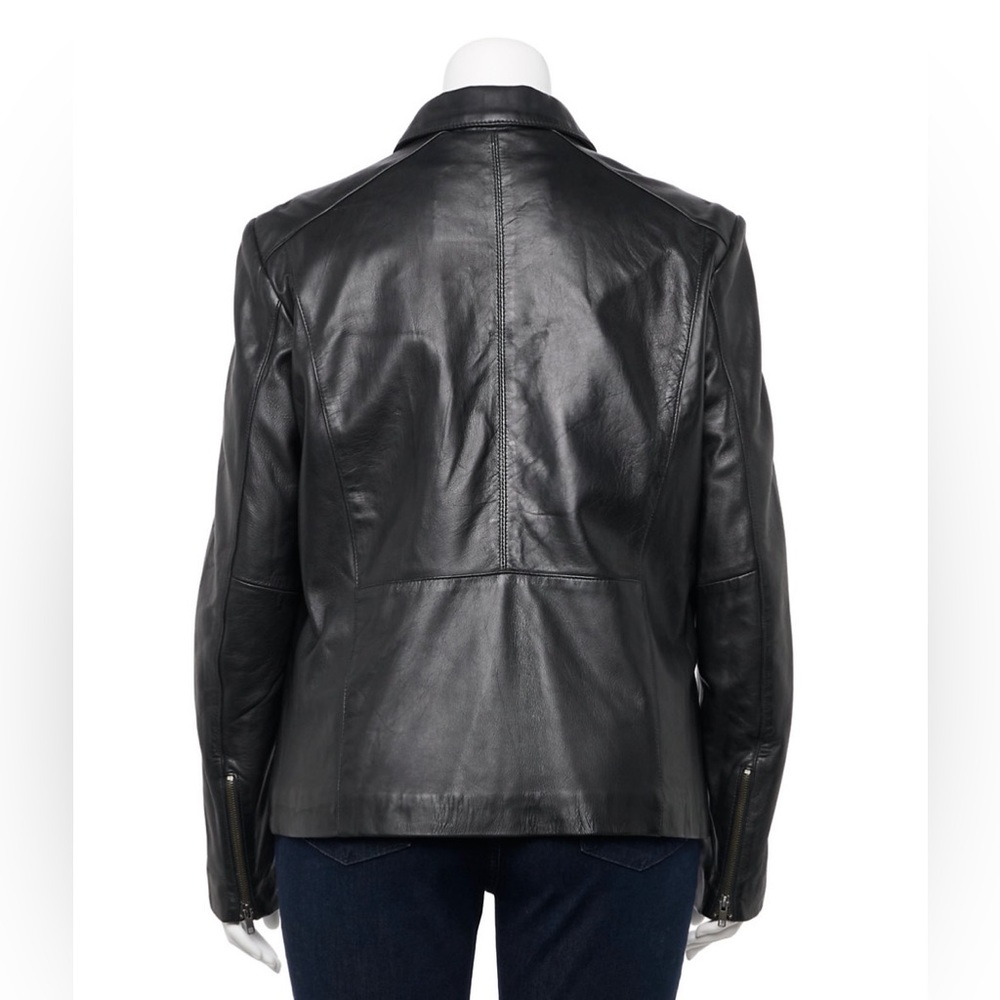 NWOT Whet Blu Patricia Slim Fit Leather Jacket Size Medium - Picture 2 of 7